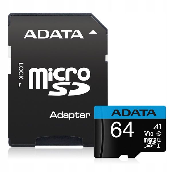 Adata microSD Premier 64GB UHS1/CL10/A1+adapter zdjęcie 1