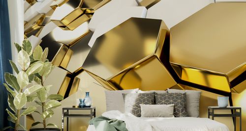 Fototapeta Do Salonu MOZAIKA Heksagony Efekt 3D Abstrakcja 368cm x 254cm na Arena.pl