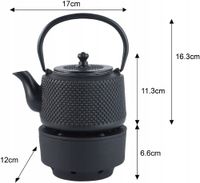 ZAPARZACZ DO HERBATY żeliwny dzbanek sitko koszyczek ziół podgrzewacz 0.8L