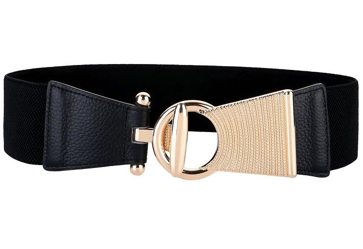 Pasek Szeroki Złota Klamra Do Sukienki Elastyczny zdjęcie 5