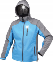 NIEBIESKO SZARA KURTKA SOFTSHELL STRATUS L WODOSZCZELNA Z KAPTUREM 8000 MM