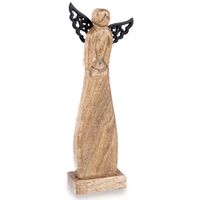 Drewniany Anioł Figurka Anioła Dekoracyjna Ozdobna Figura Stojąca 34 cm