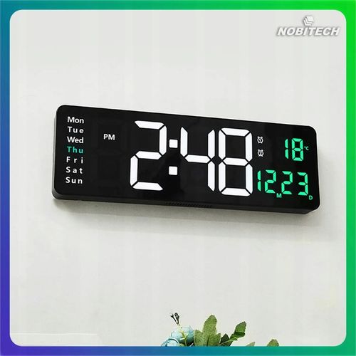 ZEGAR ŚCIENNY ELEKTRONICZNY BUDZIK CYFROWY DUŻY PILOT 10 POZIOMÓW na Arena.pl