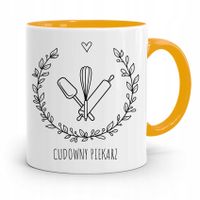 Kubek Żółty Dla Piekarza Cudowny Piekarz Prezent Z Nadrukiem Ze Zdjęciem