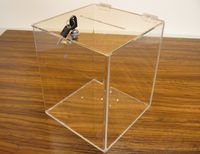 Urna skarbonka puszka skrzynka z plexi przeźroczystej 30x30x45 cm