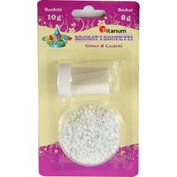 zestaw brokat + konfetti 18g titanum biały