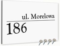 Tabliczka adresowa Aluminiowa Tablica numer domu Biała 40x30 Nadruk UV