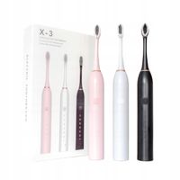 3 KOLORY SZCZOTECZKA SONICZNA DO ZĘBÓW ELEKTRYCZNA + 3 KOŃCÓWKI + ŁADOWARKA