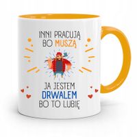 Dla Drwala Rębacza Kubek Żółty Prezent Na Urodziny Z Nadrukiem Ze Zdjęciem