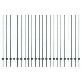 Słupki ogrodzeniowe 22 pcs Zielony 200 cm Stal