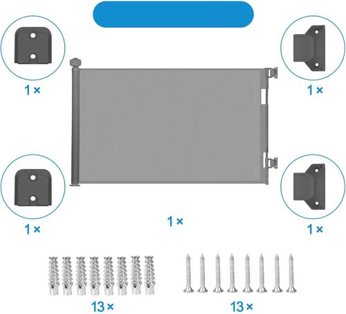 Rozsuwana bramka zabezpieczająca z zamkiem 150cm dla dzieci i psów Wodondog na Arena.pl