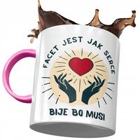 Kubek Różowy Śmieszny Facet Jak Jak Serce Prezent Z Nadrukiem Ze Zdjęciem