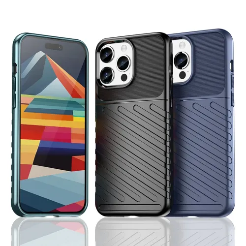 pancerne etui iphone 15 pro max thunder case - niebieskie na Arena.pl