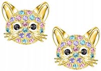 Kolczyki kotki dla dziewczynki pozłacane stal chirurgiczna szlachetna 316L