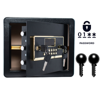 Pancerny Domowy Sejf z Zamkiem Elektronicznym i Kluczem 30x36x30 cm Czarny