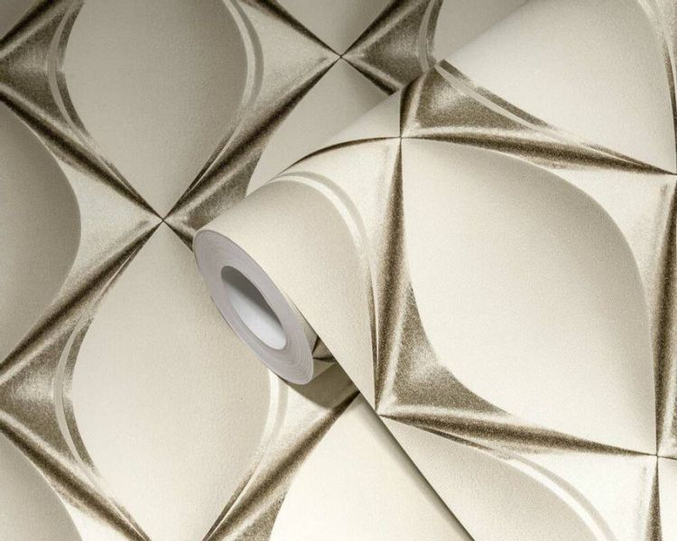 TAPETA WZÓR GEOMETRYCZNY 3D WINYLOWA NA FLIZELINIE zdjęcie 2