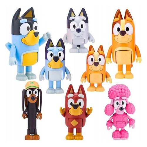 FIGURKI BLUEY Z RODZINĄ BLUE CAŁY ZESTAW 8 SZTUK BLUEY & FAMILY na Arena.pl