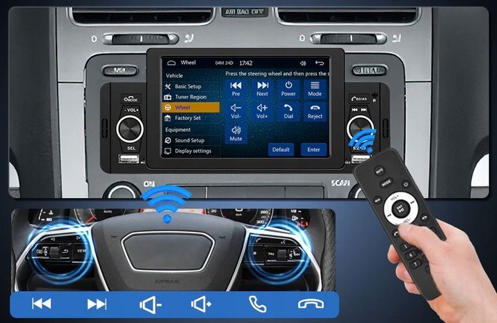 RADIO SAMOCHODOWE 1 DIN USB DOTYKOWE ANDROID AUTO CARPLAY MIRROR LINK zdjęcie 15