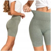 Legginsy Kolarki Damskie z Wysokim Stanem Efekt Push-Up ZIELONE MORAJ L/XL