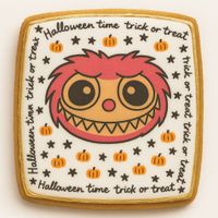 CIASTKO LUKROWANE HALLOWEEN NO.3 ROZ.M  KWADRAT AT RĘCZNIE ROBIONE