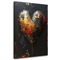 Obraz do salonu sypialni, 3D Serce miłość czarno złoty 70x100