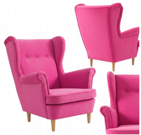 Fotel uszak skandynawski wypoczynkowy różowy fuksja salonu Ari Family Meble
