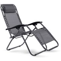 LEŻAK FOTEL OGRODOWY DELUXE SKŁADANY GRAVITY