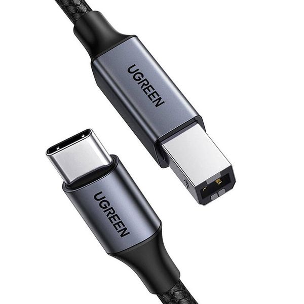 Kabel USB-C do USB-B 2.0 (do drukarki) Ugreen US370, 2m (czarny) zdjęcie 1