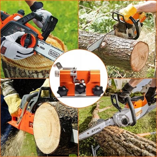 OSTRZAŁKA ŁAŃCUCHÓW PIŁY SPALINOWEJ PILARKI RĘCZNA + 4 OSTRZA OSEŁKI na Arena.pl