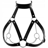 Skórzany Biustonosz BDSM Erotyczny Stanik z Obrożą Bondage dla Kobiet