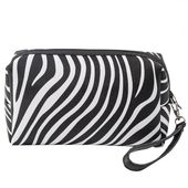 kosmetyczka rozkładana czarna wzór zebra  kuferek ks49