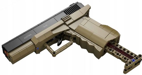 KLOCKI CADA BROŃ GLOCK 17 MECHANICZNY PISTOLET 338 ELEMENTÓW + 5 NABOI na Arena.pl