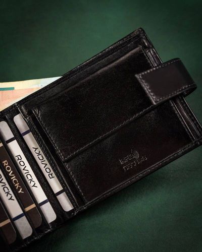 duży, skórzany portfel męski na zatrzask - rovicky na Arena.pl