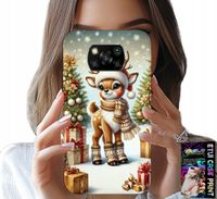 ETUI DO XIAOMI POCO X3 - RENIFER, WZORY BOŻONARODZENIOWE + SZKŁO