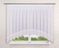 Firana gotowa 400x110 łuk,biały woal,gipiura 15cm