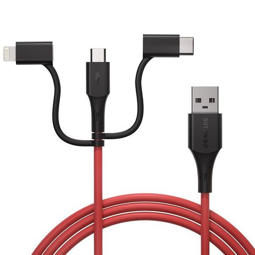 Kabel Usb 3W1 Blitzwolf Bw-Mt4, Micro Usb/usb-C/lightning, 3A 0,9M na Arena.pl