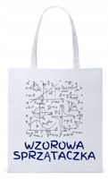 Torba Biała Eco Shopper Dla Sprzątaczki Prezent Z Nadrukiem Ze Zdjęciem