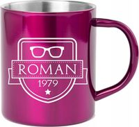 Kubek metalowy z grawerem PREZENT na urodziny