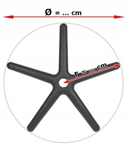 Podstawa fotela obrotowego uniwersalna krzyżak M L pięcioramienna 60 na Arena.pl