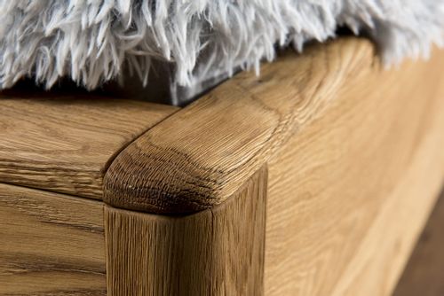 Łóżko dębowe Orio z zagłówkiem - 140x200 + panel lewy na Arena.pl