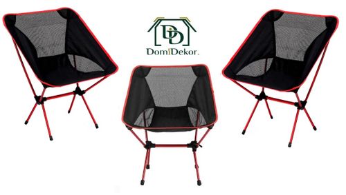 KRZESŁO TURYSTYCZNE SKŁADANE WĘDKARSKIE KEMPINGOWE CZERWONE na Arena.pl