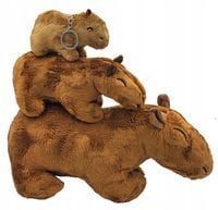 zestaw 3 pluszowe maskotki dla dzieci kapibara brązowa 13 20 35cm rodzina