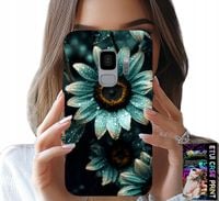 ETUI DO SAMSUNG GALAXY S9 - NIEBIESKA GERBERA STOKROTKA KWIAT +FOLIA