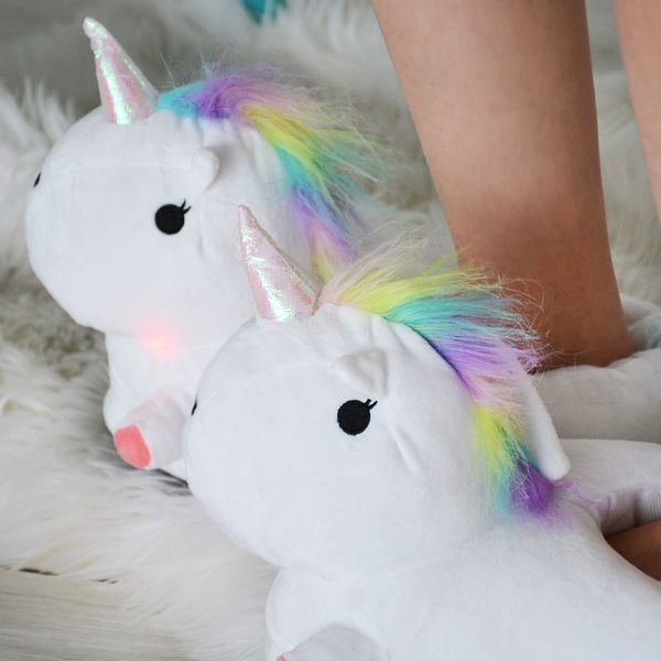 Świecące buty kapcie papcie jednorożec 35-41 LED zdjęcie 5