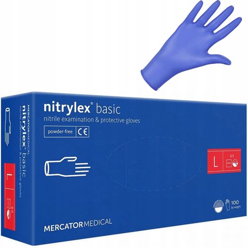 Rękawice Nitrylowe 100 szt. Nitrylex Basic Dark Blue 9-L na Arena.pl