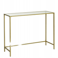 Konsola złota szklany blat metalowa GLAMOUR 100 cm