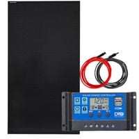 ZESTAW FOTOWOLTAICZNY 150W DO OŚWIETLENIA LED SOLARNY FULL BLACK