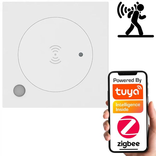 Sensor Czujnik Obecności 23GHz Ruchu Jasności Ścienny ZigBee TUYA Smart zdjęcie 11