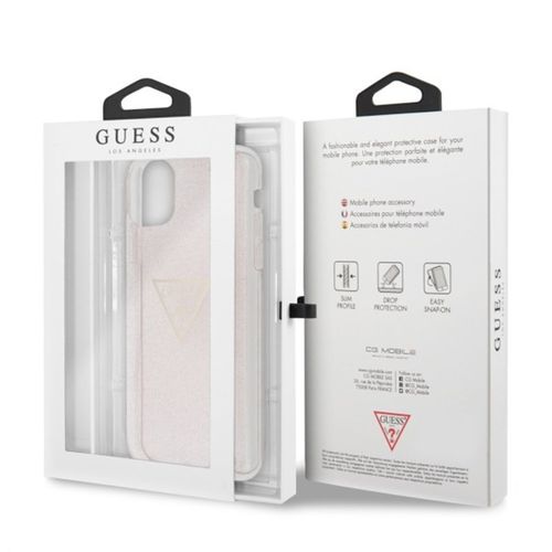 Guess 4G Peony Solid Glitter - Etui iPhone Xs / X (różowy) na Arena.pl