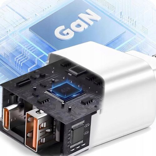 SZYBKA ŁADOWARKA KOSTKA GaN 45W ZASILACZ 2xUSB QC 3.0 PD 3A na Arena.pl